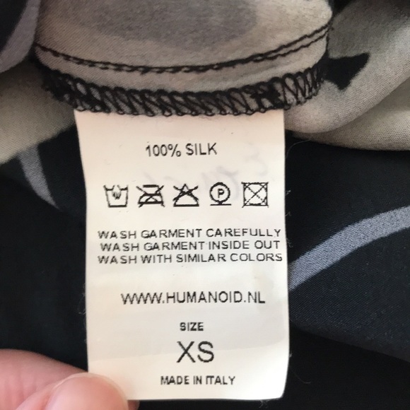 Humanoid Floral & Geometric Grid Lines Silk Dress - Picture 7 of 7